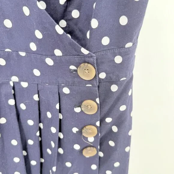 Boden Women's 10P Arwen Midi Button Wrap Linen Cotton Polka Dot Dress Preppy - Picture 4 of 9